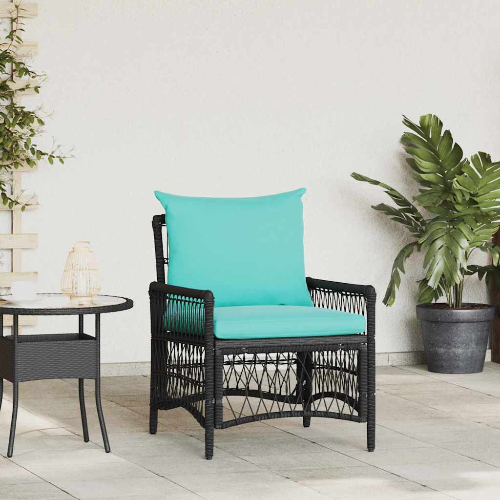 Gartenstuhl Schwarz 60 x 70 x 78 cm Poly-Rattan